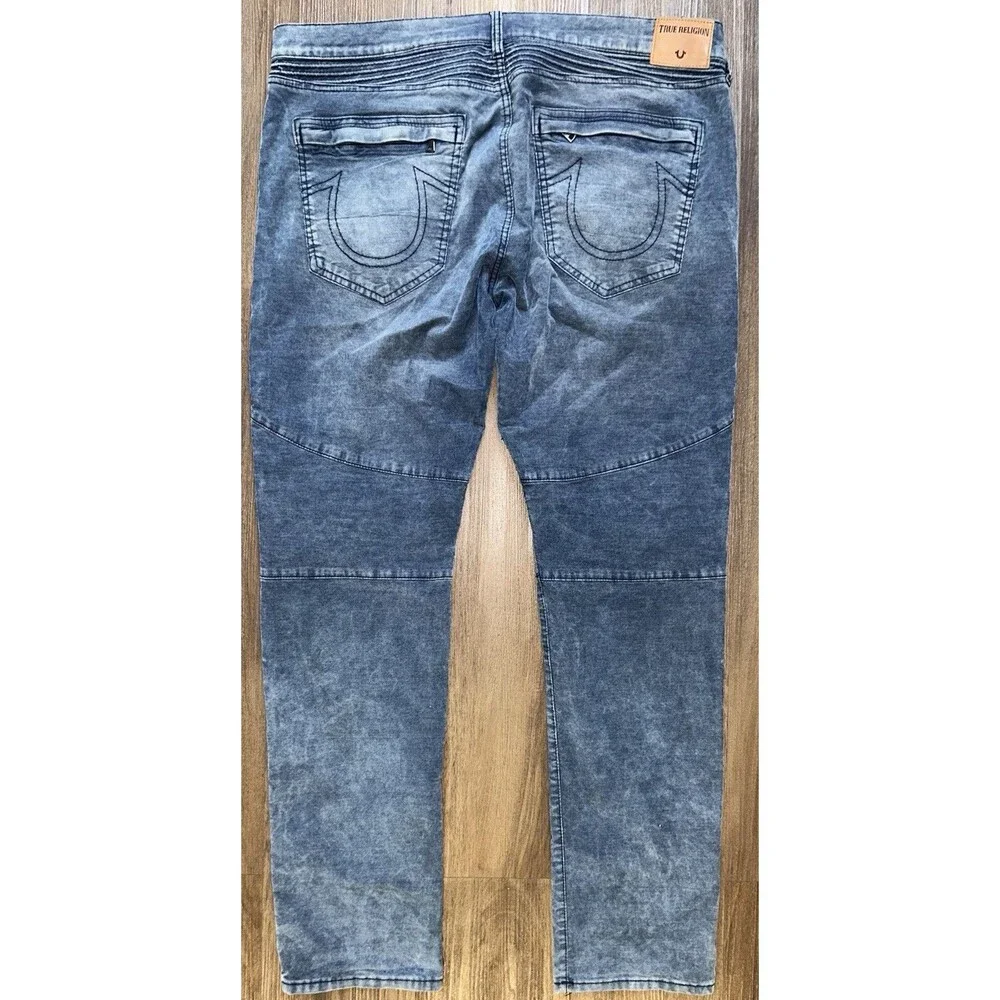 True Religion Geno Men Sz 40 Straight Slim Denim Light Wash Jean Pants